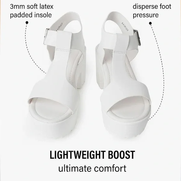 NWT Women's White Platform Sandals - Picture 2 of 5